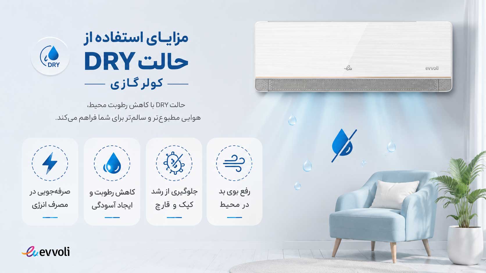 مزایای حالت dry کولر گازی چیست؟